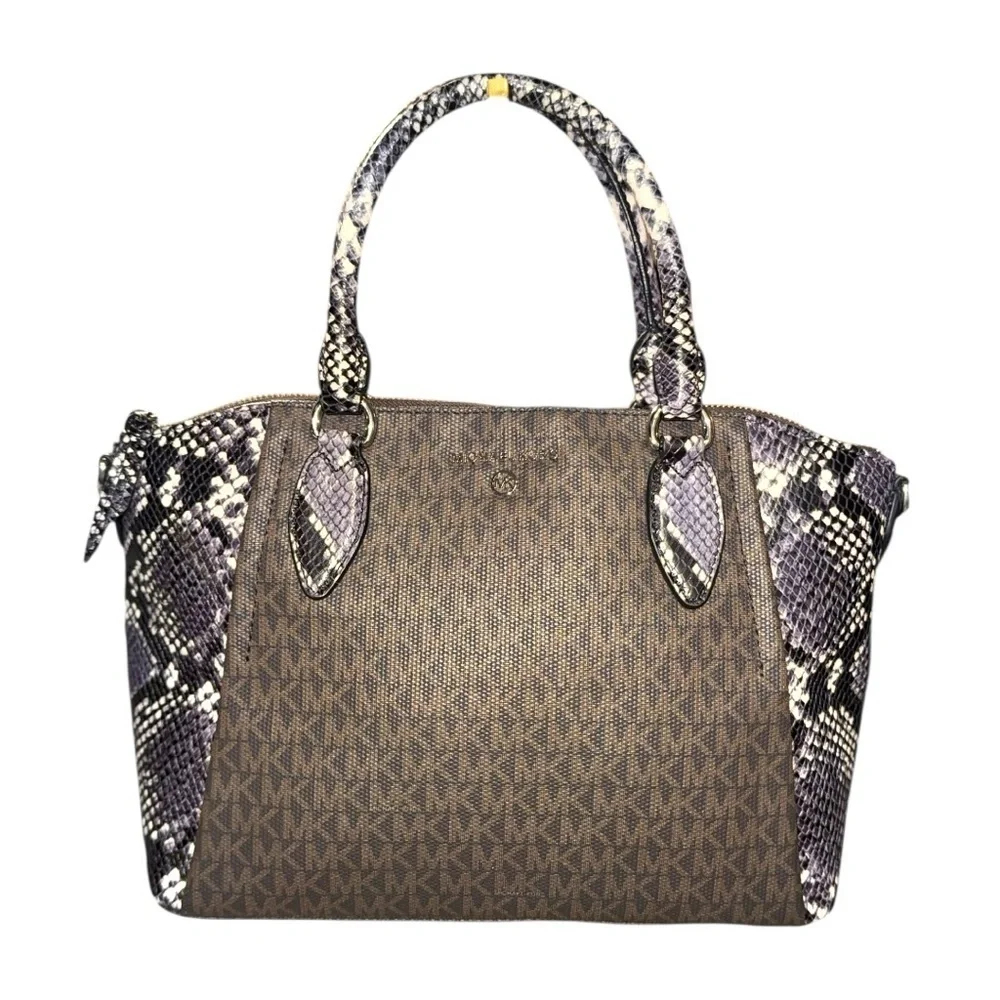 Two-Piece Michael Kors Snakeskin Satchel & Crossbody Bag Set | Day to Night